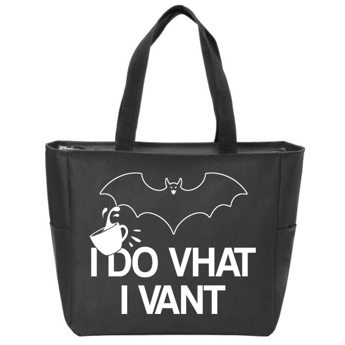 I Do What I Vant (Want) Funny Bat Vampire Zip Tote Bag
