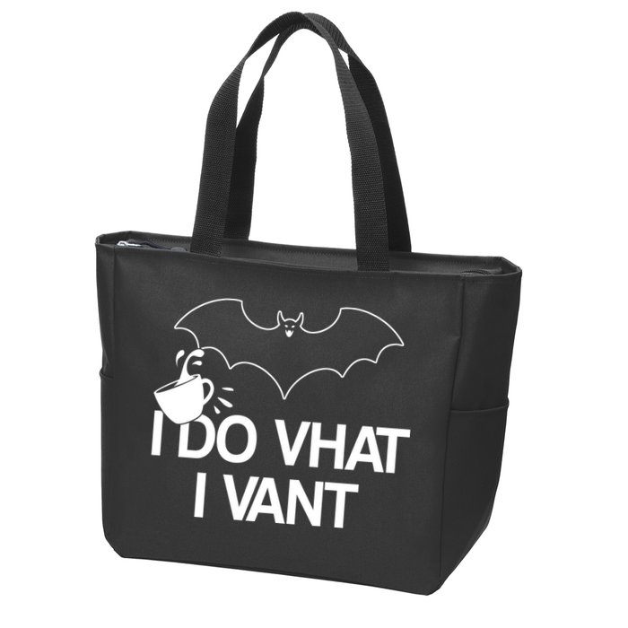 I Do What I Vant (Want) Funny Bat Vampire Zip Tote Bag
