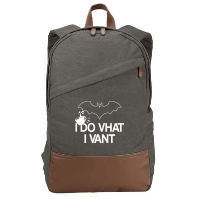 I Do What I Vant (Want) Funny Bat Vampire Cotton Canvas Backpack