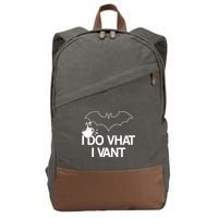 I Do What I Vant (Want) Funny Bat Vampire Cotton Canvas Backpack