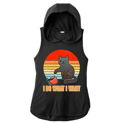 I Do What I Want Bad Cat Ladies PosiCharge Tri-Blend Wicking Draft Hoodie Tank