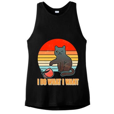 I Do What I Want Bad Cat Ladies PosiCharge Tri-Blend Wicking Tank
