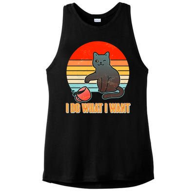 I Do What I Want Bad Cat Ladies PosiCharge Tri-Blend Wicking Tank