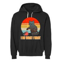 I Do What I Want Bad Cat Garment-Dyed Fleece Hoodie