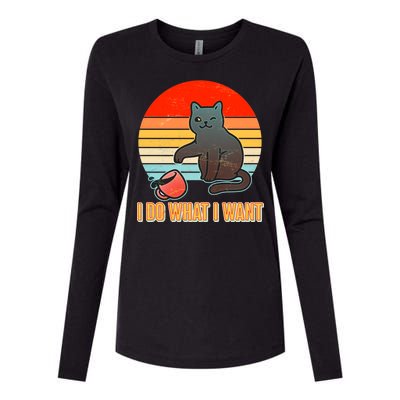 I Do What I Want Bad Cat Womens Cotton Relaxed Long Sleeve T-Shirt