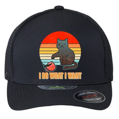 I Do What I Want Bad Cat Flexfit Unipanel Trucker Cap