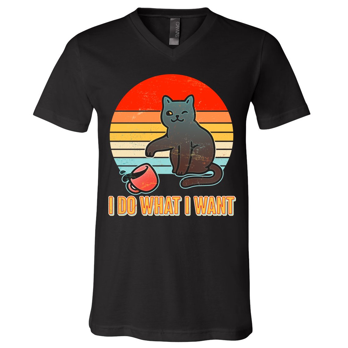 I Do What I Want Bad Cat V-Neck T-Shirt