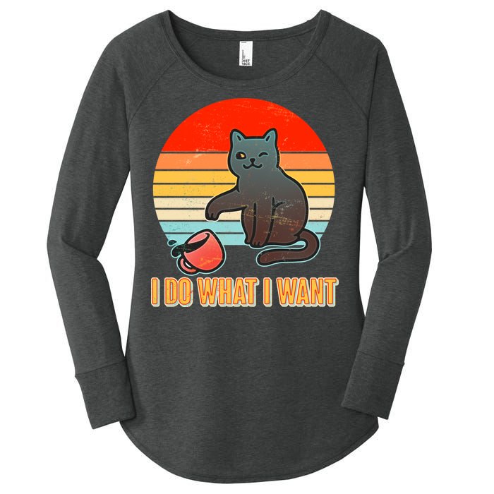 I Do What I Want Bad Cat Women's Perfect Tri Tunic Long Sleeve Shirt