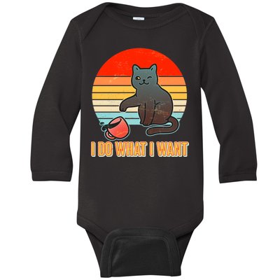 I Do What I Want Bad Cat Baby Long Sleeve Bodysuit