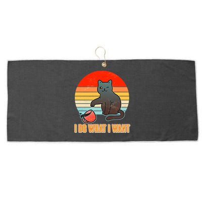 I Do What I Want Bad Cat Large Microfiber Waffle Golf Towel