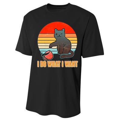 I Do What I Want Bad Cat Performance Sprint T-Shirt