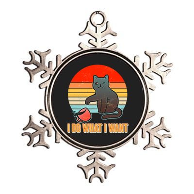 I Do What I Want Bad Cat Metallic Star Ornament