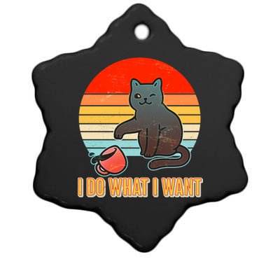 I Do What I Want Bad Cat Ceramic Star Ornament