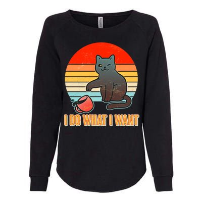 I Do What I Want Bad Cat Womens California Wash Sweatshirt