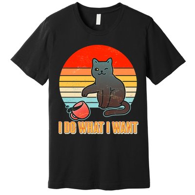 I Do What I Want Bad Cat Premium T-Shirt