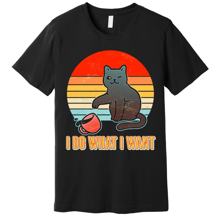 I Do What I Want Bad Cat Premium T-Shirt