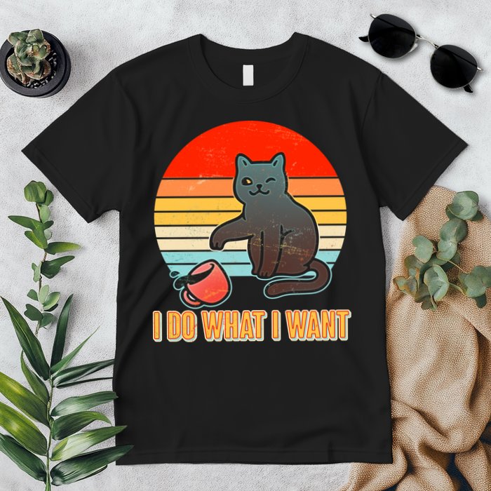 I Do What I Want Bad Cat Premium T-Shirt