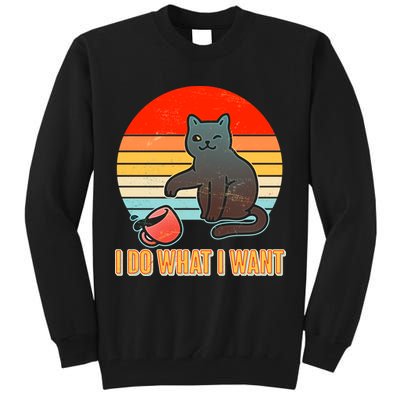 I Do What I Want Bad Cat Tall Sweatshirt