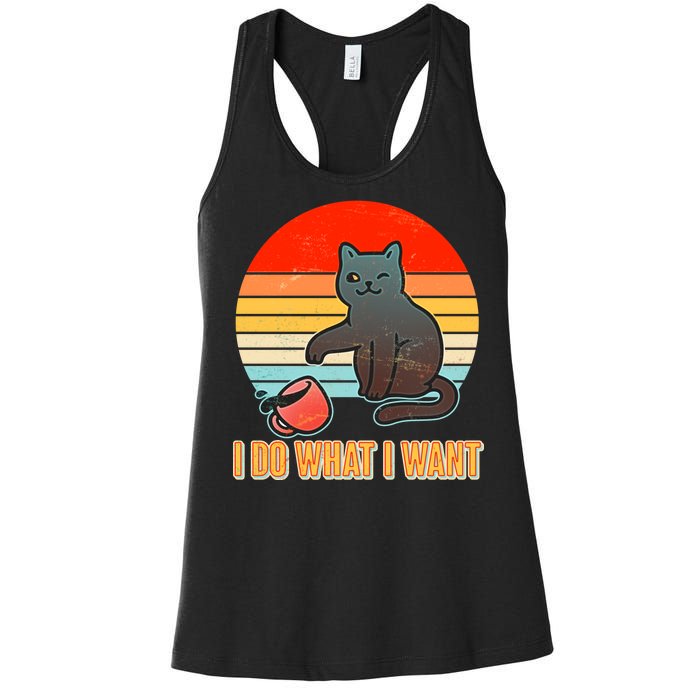 I Do What I Want Bad Cat Women's Racerback Tank