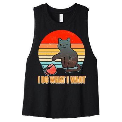 I Do What I Want Bad Cat Women's Racerback Cropped Tank