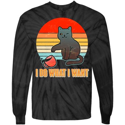 I Do What I Want Bad Cat Tie-Dye Long Sleeve Shirt