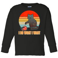 I Do What I Want Bad Cat Toddler Long Sleeve Shirt