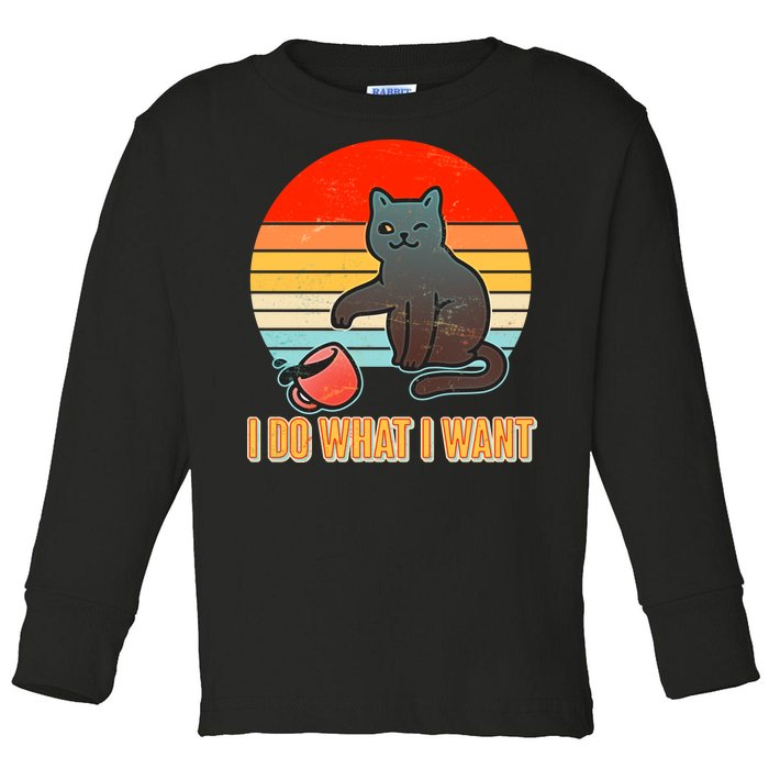 I Do What I Want Bad Cat Toddler Long Sleeve Shirt