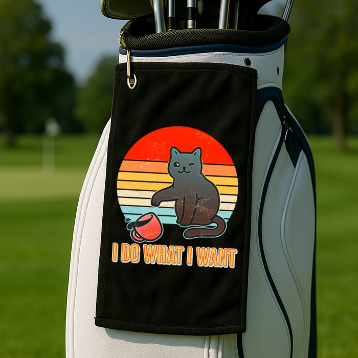 I Do What I Want Bad Cat Golf Towel