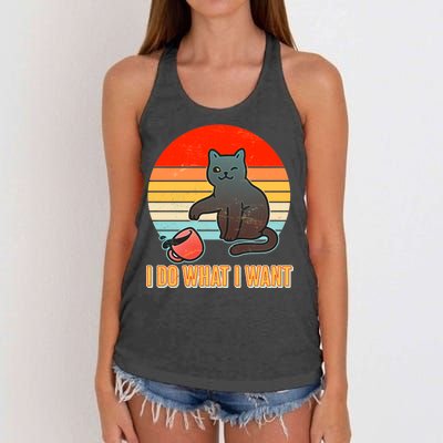 I Do What I Want Bad Cat Women's Knotted Racerback Tank