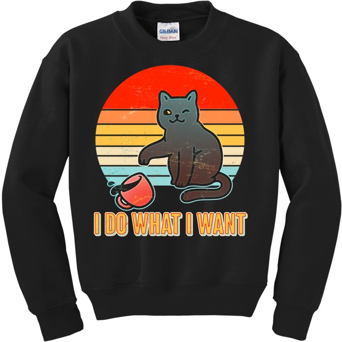 I Do What I Want Bad Cat Kids Sweatshirt