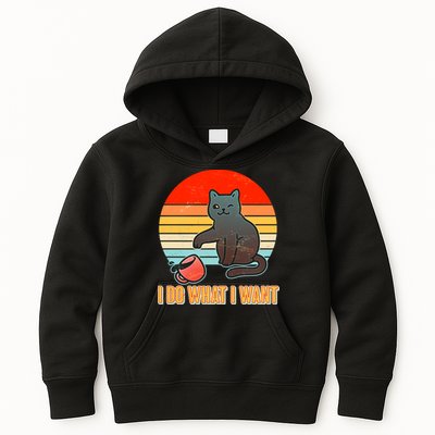 I Do What I Want Bad Cat Kids Hoodie