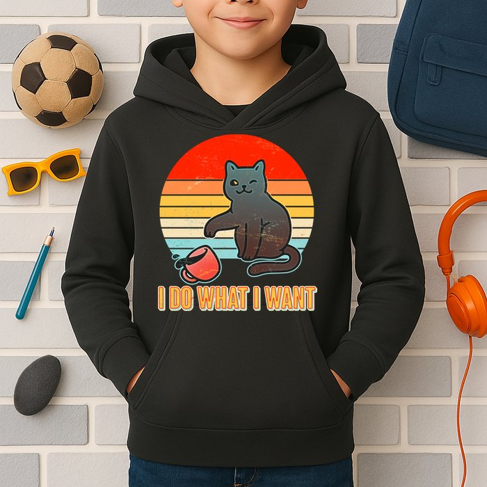 I Do What I Want Bad Cat Kids Hoodie
