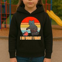 I Do What I Want Bad Cat Kids Hoodie