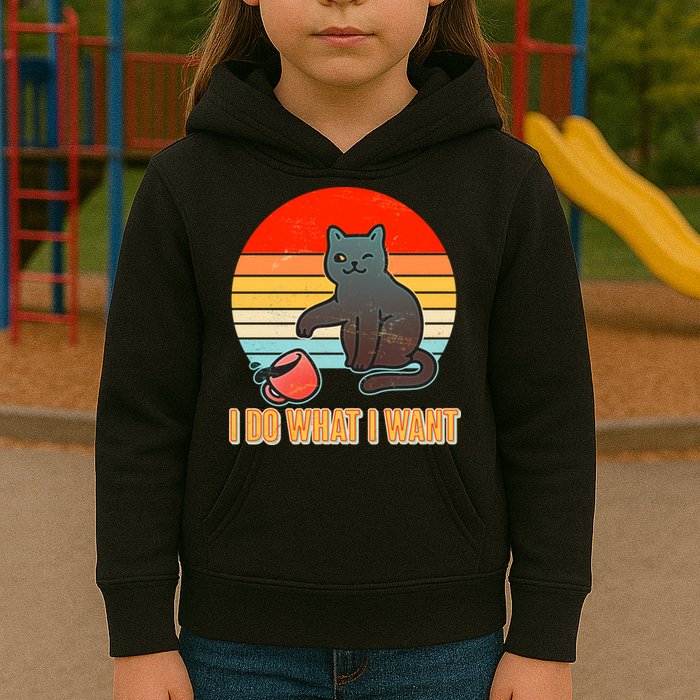 I Do What I Want Bad Cat Kids Hoodie