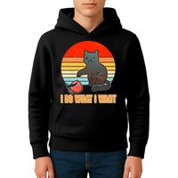 I Do What I Want Bad Cat Kids Hoodie