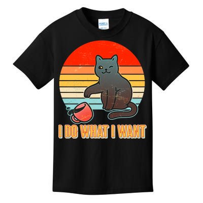 I Do What I Want Bad Cat Kids T-Shirt