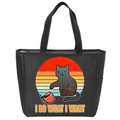 I Do What I Want Bad Cat Zip Tote Bag