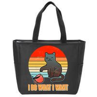 I Do What I Want Bad Cat Zip Tote Bag
