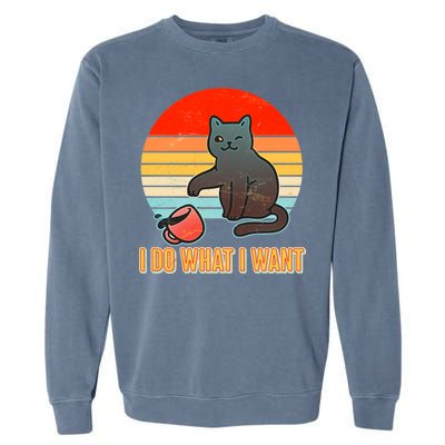 I Do What I Want Bad Cat Garment-Dyed Sweatshirt