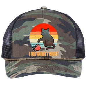 I Do What I Want Bad Cat Retro Rope Trucker Hat Cap