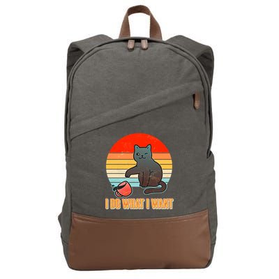 I Do What I Want Bad Cat Cotton Canvas Backpack