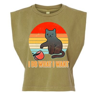 I Do What I Want Bad Cat Garment-Dyed Women's Muscle Tee