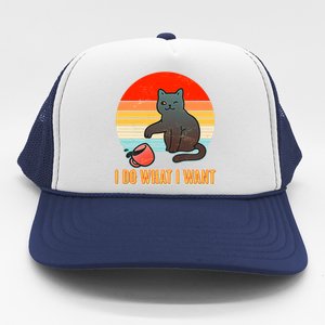 I Do What I Want Bad Cat Trucker Hat