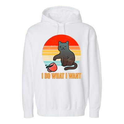 I Do What I Want Bad Cat Garment-Dyed Fleece Hoodie