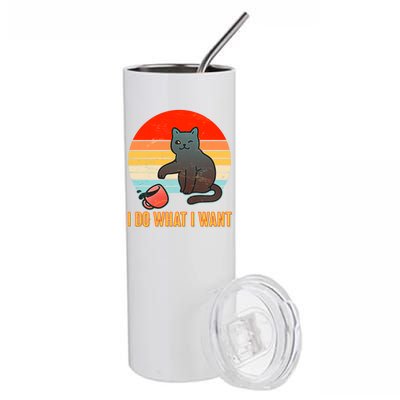 I Do What I Want Bad Cat Stainless Steel Tumbler