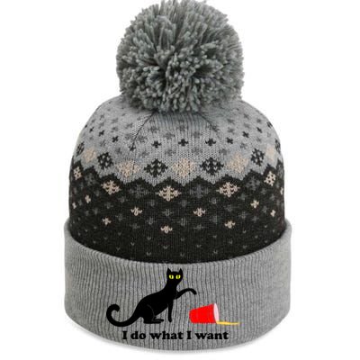 I Do What I Want Evil Cat The Baniff Cuffed Pom Beanie