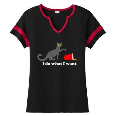 I Do What I Want Evil Cat Ladies Halftime Notch Neck Tee