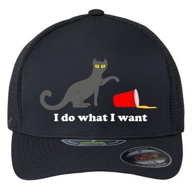 I Do What I Want Evil Cat Flexfit Unipanel Trucker Cap