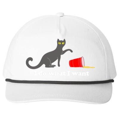 I Do What I Want Evil Cat Snapback Five-Panel Rope Hat