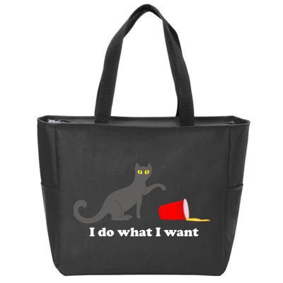 I Do What I Want Evil Cat Zip Tote Bag